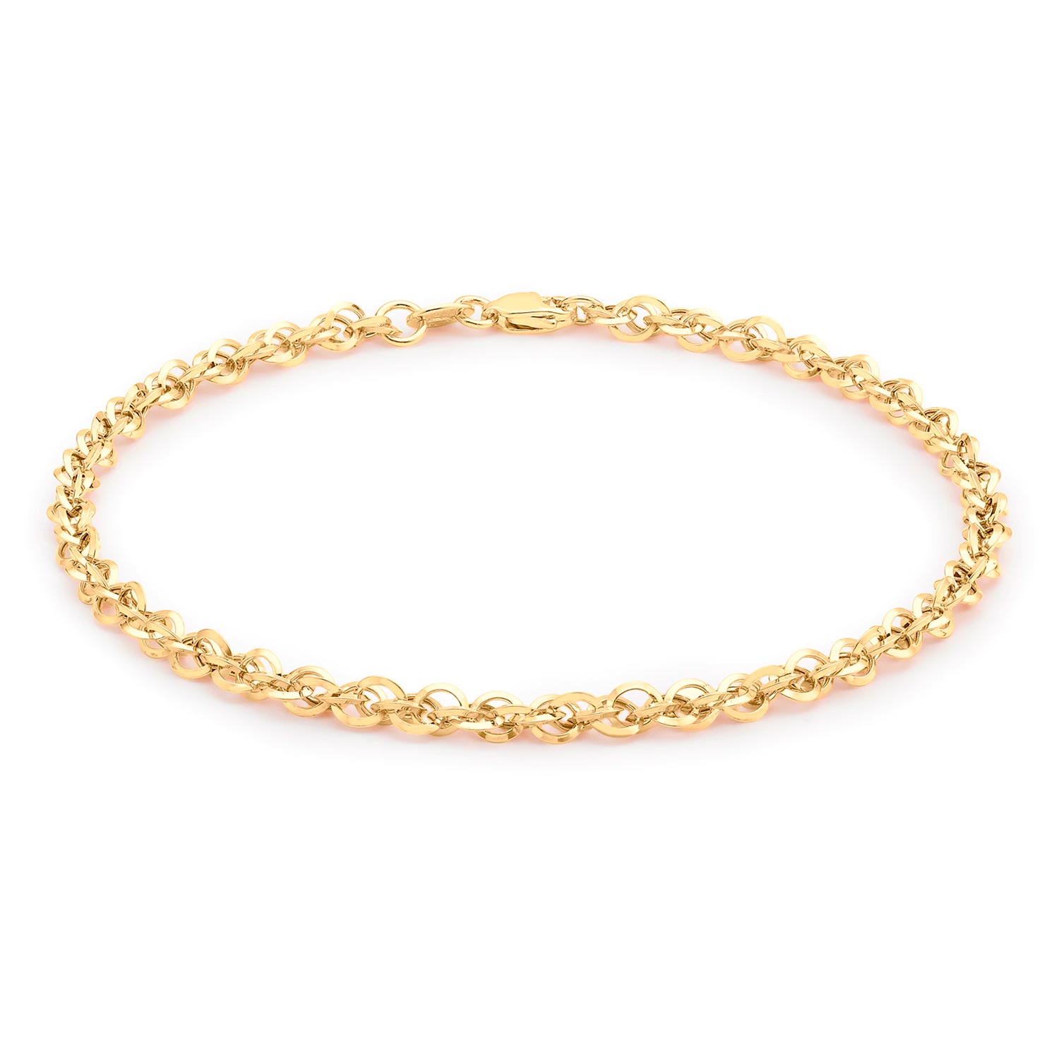 Bracciale in oro giallo da 9 ct con taglio a diamante