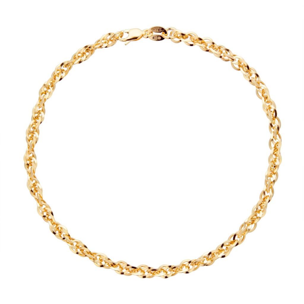 Bracciale in oro giallo da 9 ct con taglio a diamante - immagine 3