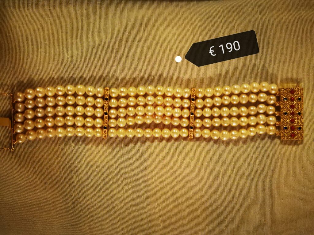 Bracciale stile Etrusco a 5 fili di perle