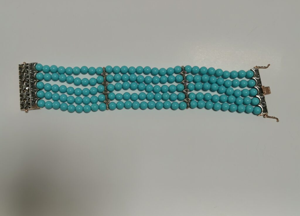 Bracciale "Toppe" multifilo turchese