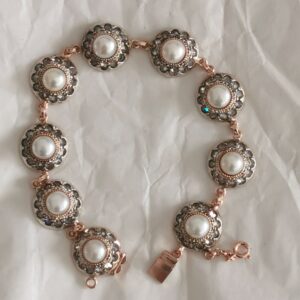 Bracciale "Toppe" bombate con perle